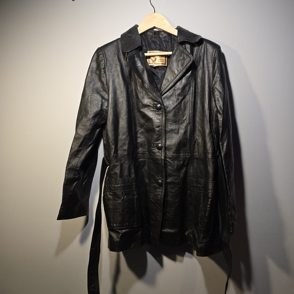 Attica Of California Black Leather Women's Jacket - Vintage - Size 17/18 - Picture 10 of 10